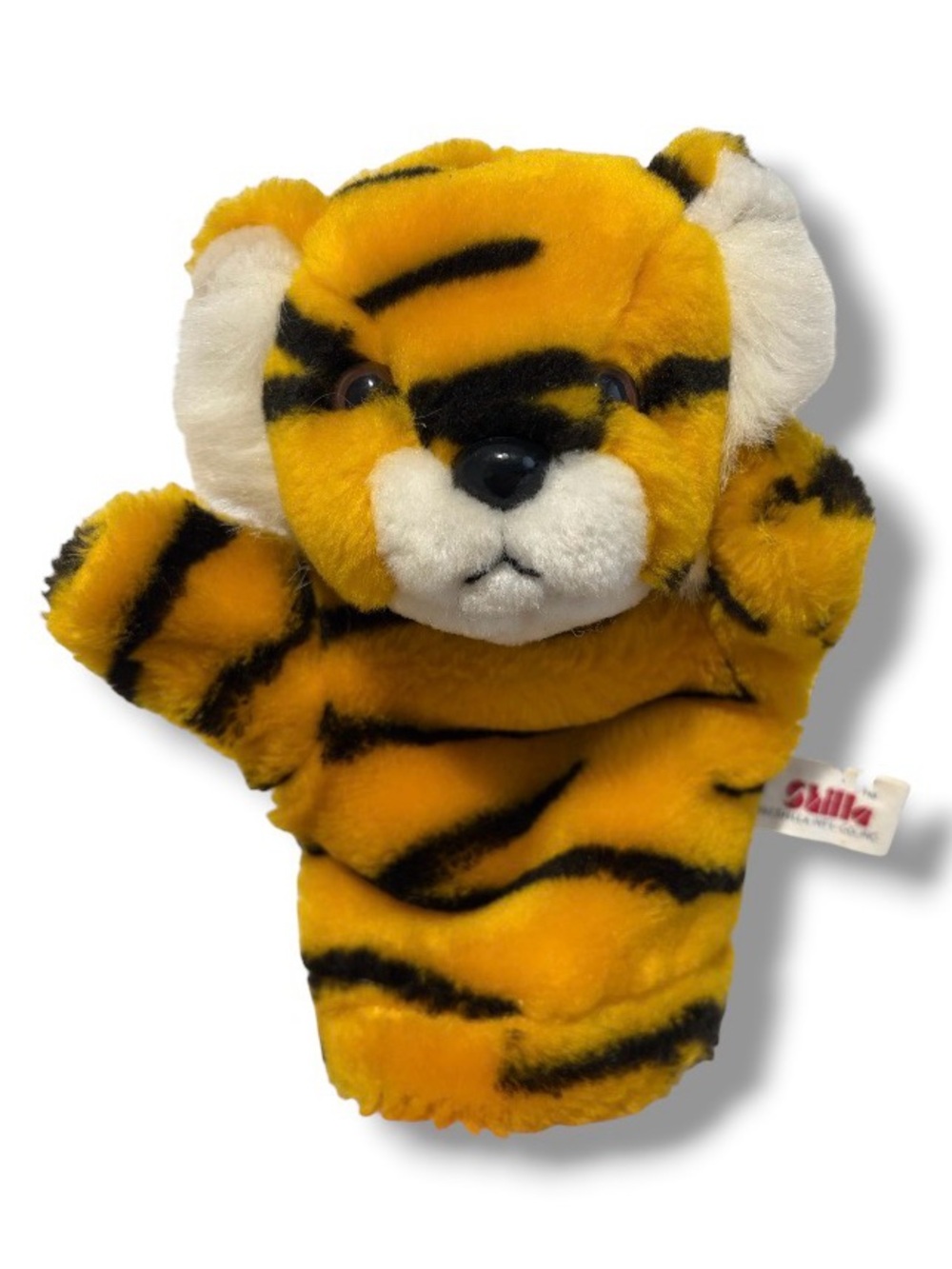 Vintage Tiger Plush Hand Puppet 90s Shilla 1992 Orange and Black